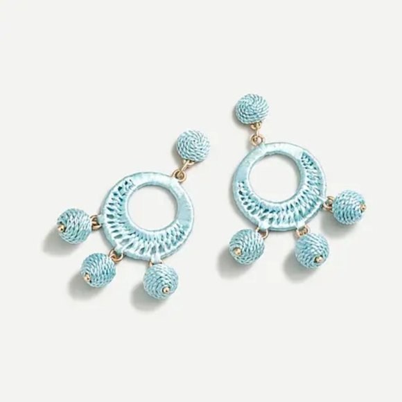 J. Crew Jewelry - J.Crew Raffia-wrapped triple drop earrings